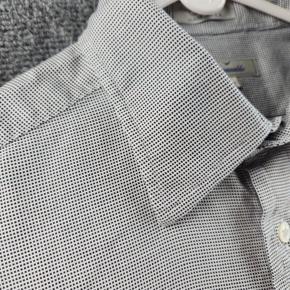 Faconnable USA Cotton Check Large 16.5 Black Shirt Men Button Up French Cuff - Picture 8 of 16